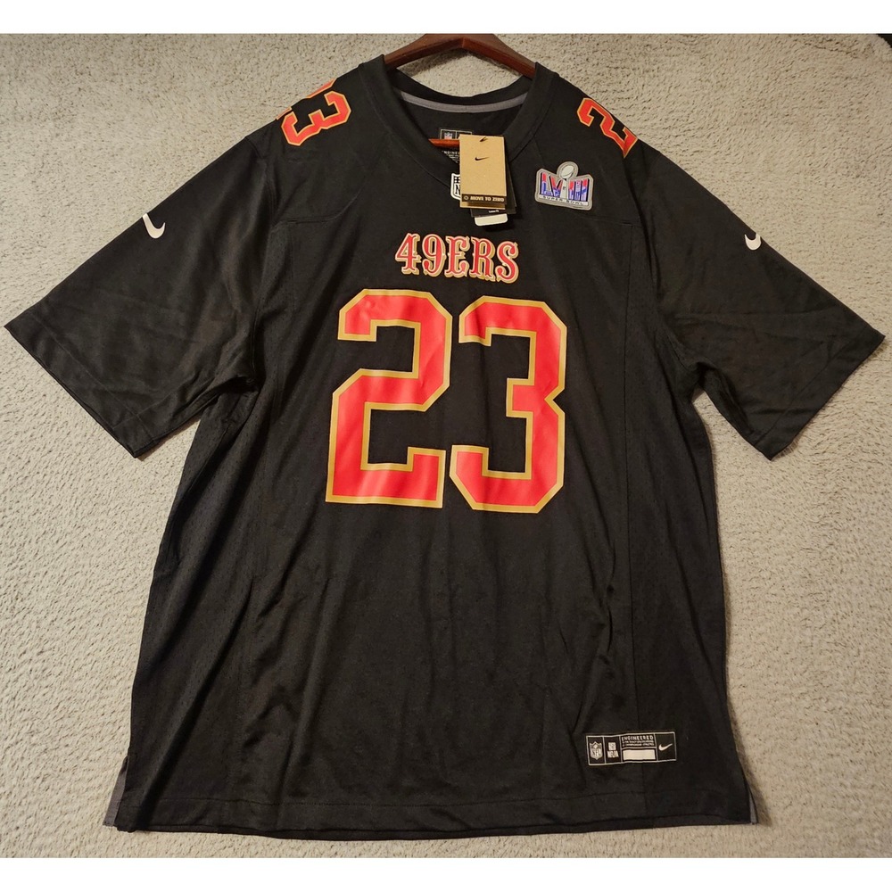 Nike‎ San Francisco 49ers Christian McCaffrey Black Super Bowl LVIII Jersey XXL